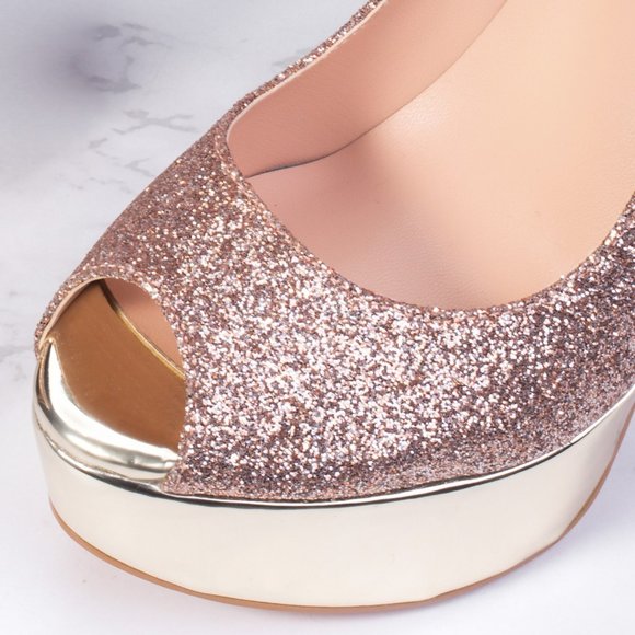 Petit Cadeau Danielle - Classy Peep Toe Pumps, 6" Heels and 1.5" Platform NEW! - Picture 5 of 5